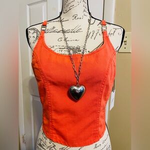 Japna Orange Crop Tank Top